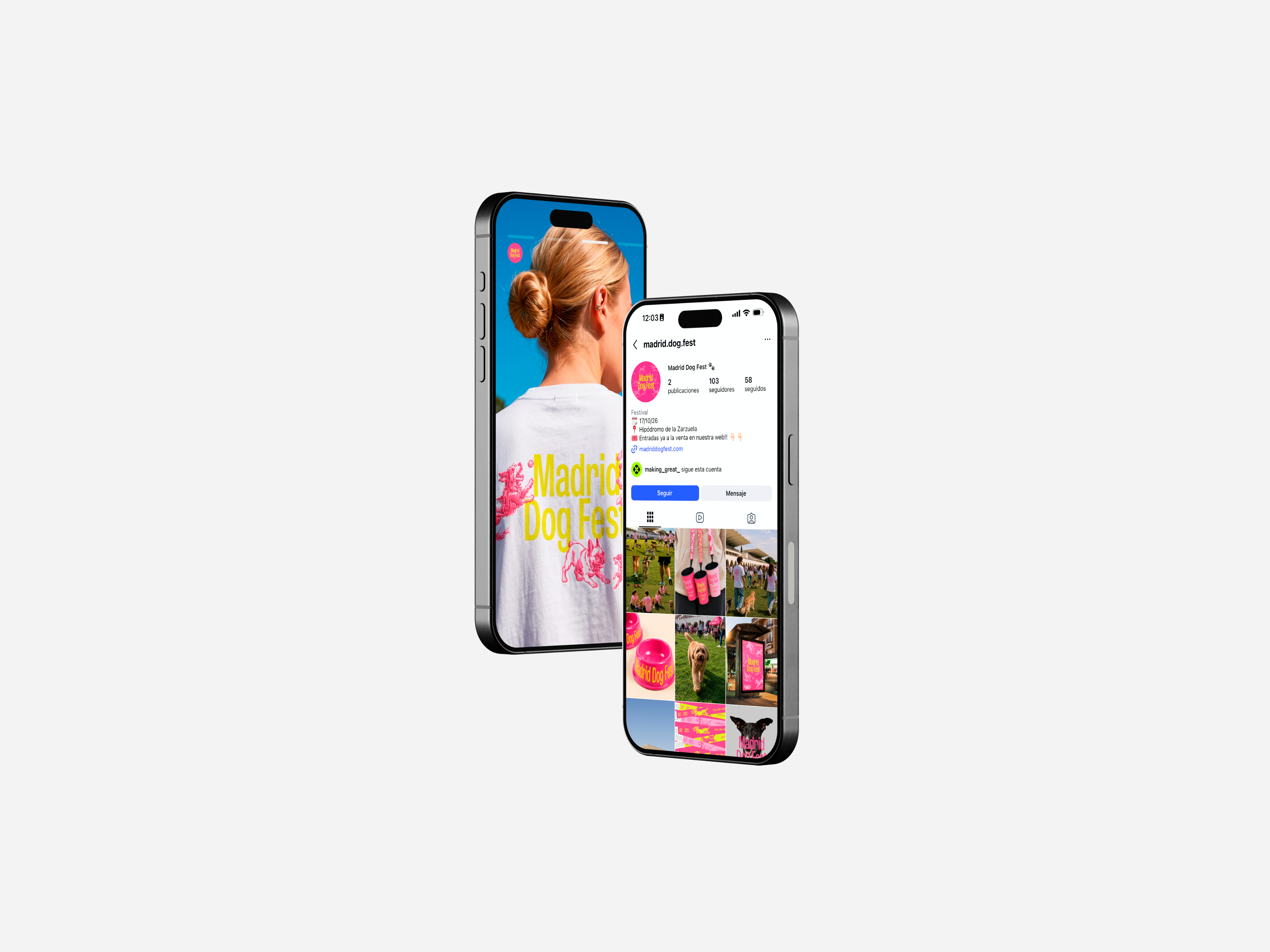 Madrid Dog Fest social media mockups